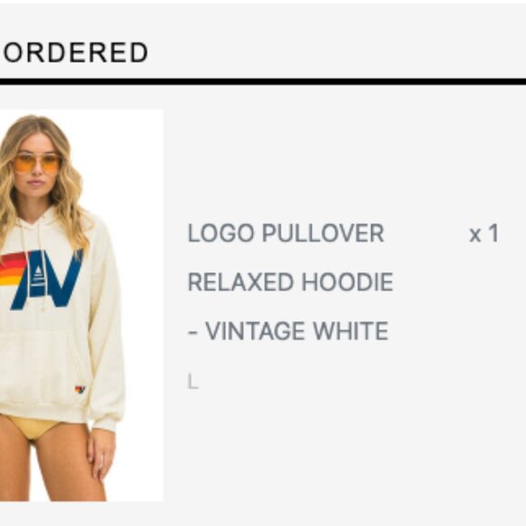 Aviator Nation Logo Pullover Relaxed Hoodie Size Large - Picture 4 of 4